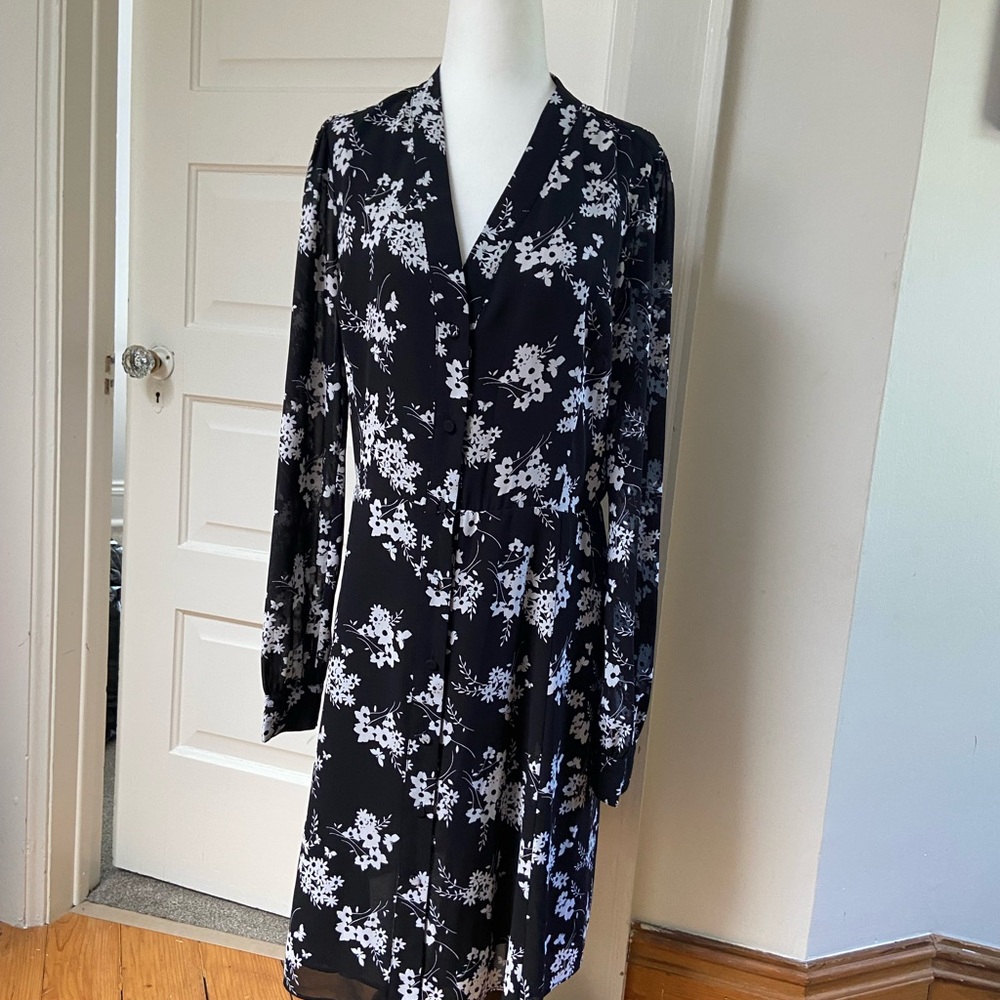 Black and White Floral Dress